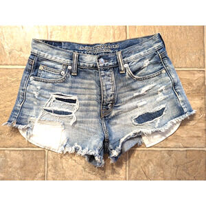 American Eagle sz 4 Vintage Hi Rise Festival Denim Jean Shorts A4